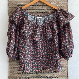 DÔEN CIELITO TOP TEAL CANTERBURY PAISLEY